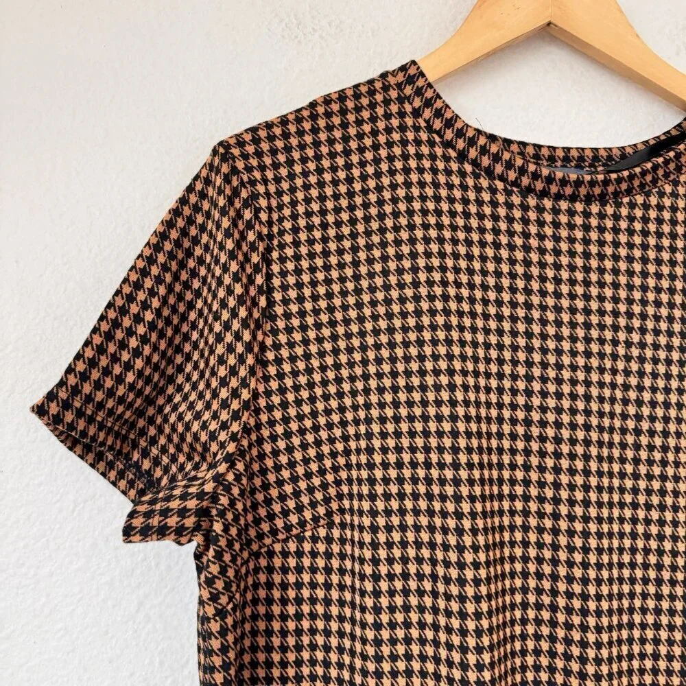 Brown Houndstooth Dress Womens Dress Size 10 Womens Dress Ladies Primark Brown - Picture 2 of 7